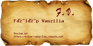 Fülöp Vaszilia névjegykártya